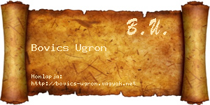 Bovics Ugron névjegykártya